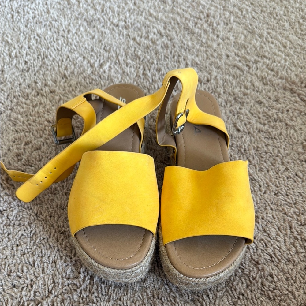 Soda Yellow Platform Sandals